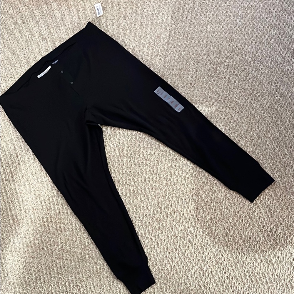 Old Navy thermal waffle lounge pants, black, size XXL NWT!